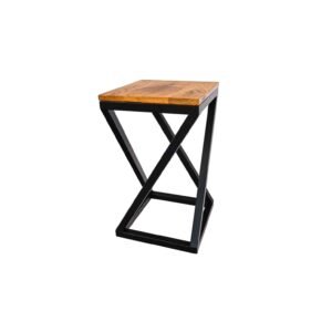 Twist Stool with Metal Base in Jet Black