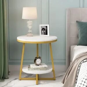 Elegant 2-Tier Round Side Table